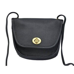 Vintage Coach Everett Mini Crossbody Black Leather Purse‎ USA #9934